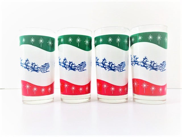 Libbey Mid-Century Retro Up Up and Away Glasses (Set of 4)