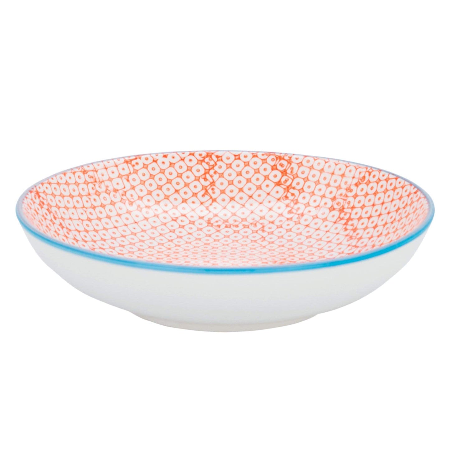 22cm Hand Printed Stoneware Pasta Bowl