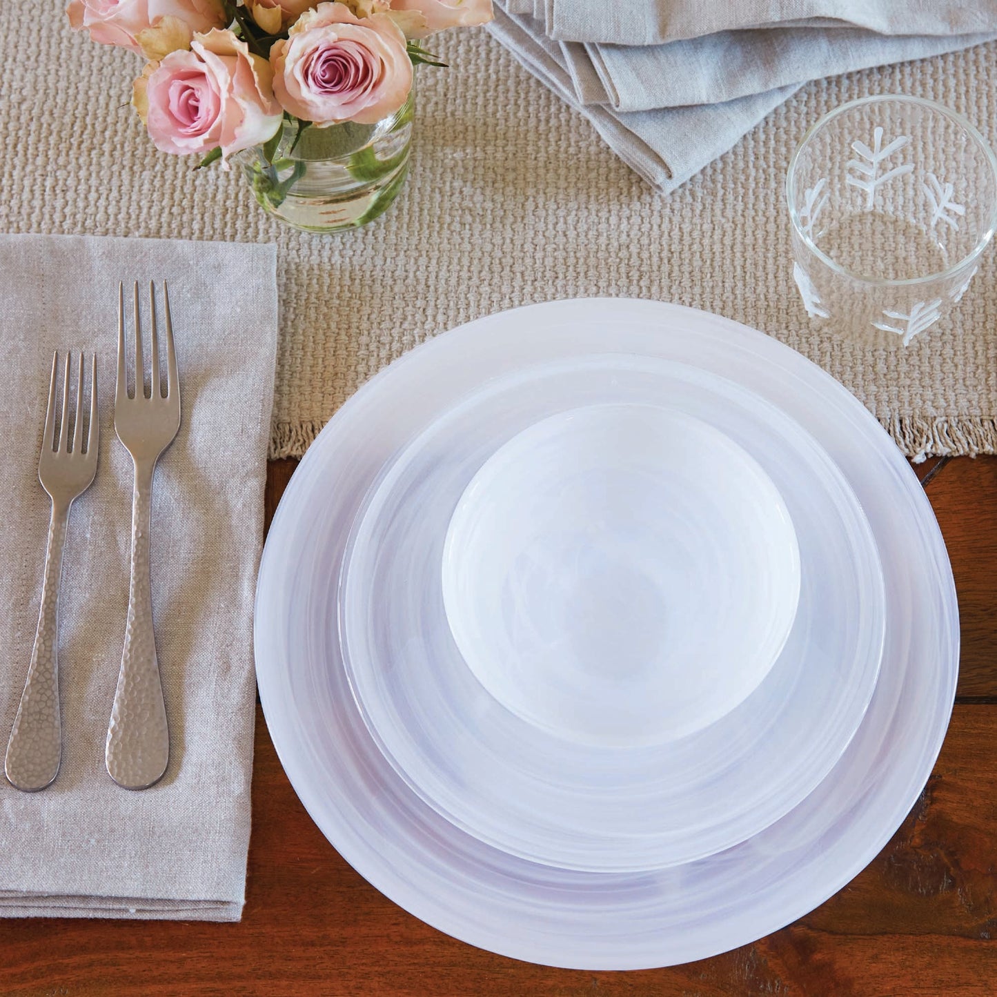 Alabaster White Salad Bowl Set of 4