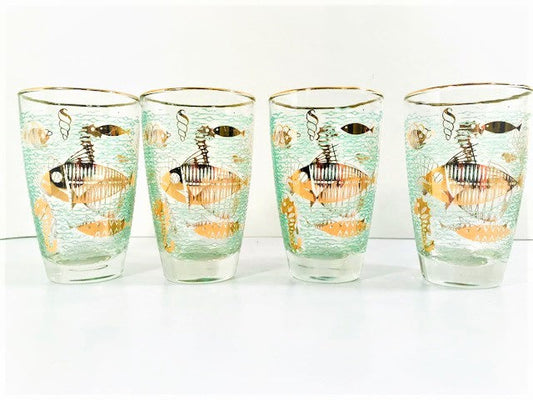 Libbey Mid-Century Marine Life Glasses (Set of 4)
