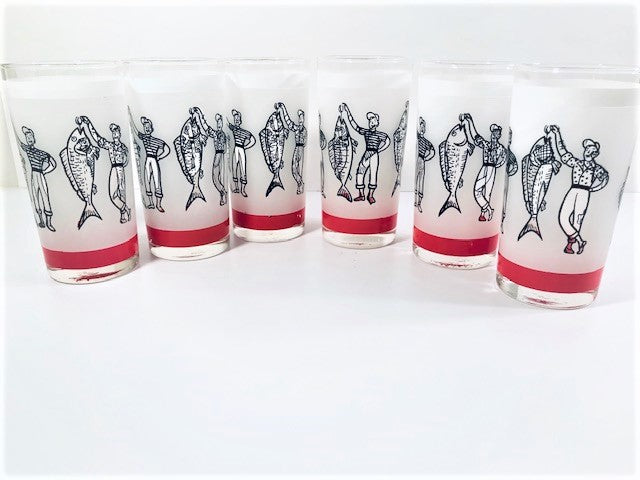 Libbey Mid-Century Fisherman Highball Glasses (Set of 6)