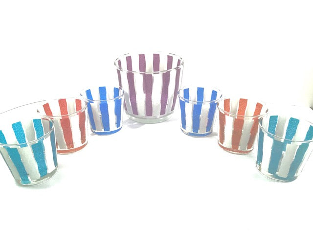 Libbey Festive Striped 7-piece Cocktail Set