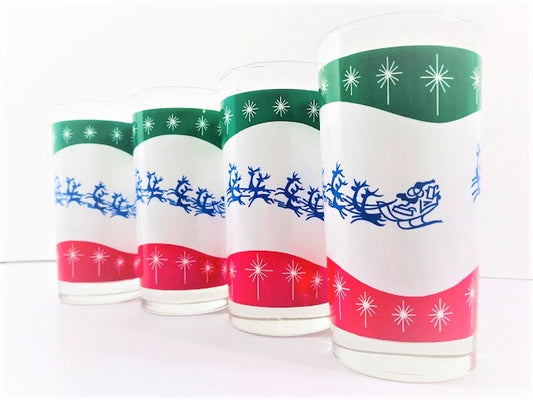 Libbey Mid-Century Retro Up Up and Away Glasses (Set of 4)
