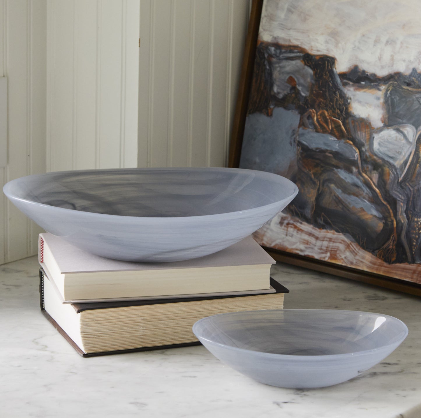 Alabaster Stone Small Oval Bowl