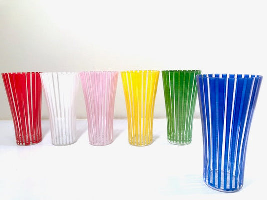 Mid-Century Bengt Orurp Johansfors Art Glass Strict (Set of 6)